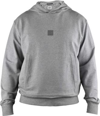 C.P. Company Rubberised Logo Hoodie - Heren - Hoodies - Grijs - 2XL - Katoen - Hoodies & sweatvesten