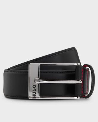 HUGO BOSS Mens Barney Patent-Leather Belt in Black - Size 36 (Waist)