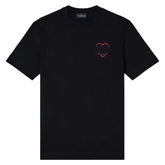 Emporio Armani T-shirts en Poloshirts - Heren - T-shirts - Zwart - M - Leer - Tops
