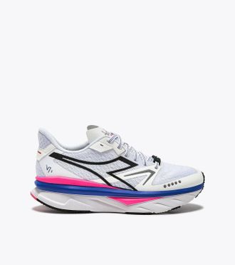 Diadora Womens Atomo V7000-2 Sneaker In White Surf The Web Pink Fluo
