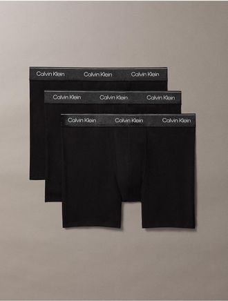 Calvin Klein Mens Icon Cotton Stretch Limited Edition 3-Pack Boxer Brief - Black - XL