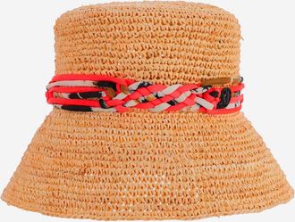 Maison Michel Womens Bucket Hat Axel Raffia Multicolour