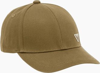 Emporio Armani Mens Embroidered Eagle Khaki Cap - Green - Size: ONE size