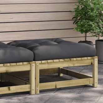 vidaXL Taburete De Jard&iacute;n Con Coj&iacute;n Madera De Pino Impregnada Vidaxl