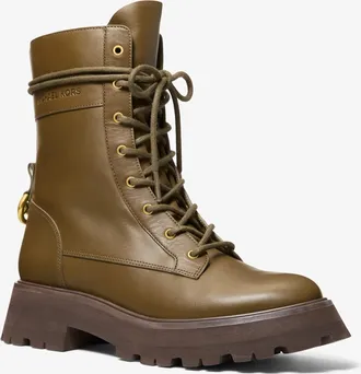Michael Kors Caleb Leather Combat Boot