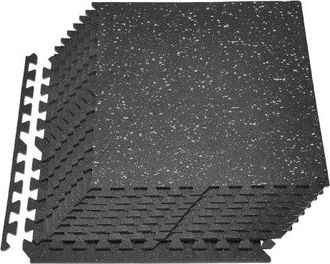 OEM Esterilla Puzzle 12 Piezas De 610 X 610 X 10 Mm, Suelo Gimnasio De Goma Eva, Colchoneta De Ejercicios Alta Densidad Con Puntos Grises Antiruido Antigo