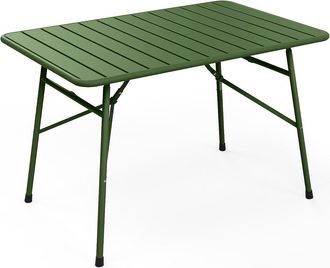 Vente-Unique Tavolo da giardino pieghevole L.110 cm in metallo Kaki - MIRMANDE di MYLIA