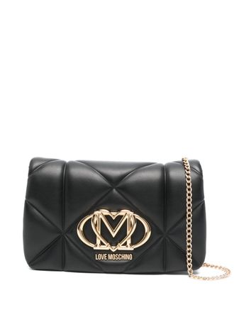 Love Moschino Crossbodytas met logoplakkaat - Zwart