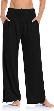 Generic Womens Sports Gym Yoga Leggings 2026 Womens Knot Waisted Casual Sweatpants Leg with Pockets Pants High Yoga Loose Wide Joggers Tie Yoga Pants Clothes 