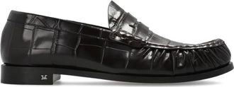 Max Mara Schoenen, Dames, Bruin, 37 1/2 EU, Leer, Fingere Loafers