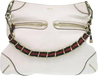Gucci Pre-owned Shoulder Bags, female, White, Size: ONE SIZE Pre-owned Leather Shoulder Bag