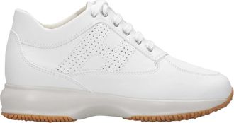 Hogan Witte leren sneakers met geperforeerde zijkant - Dames - Sneakers - Wit - 40 EU - Leer - Schoenen