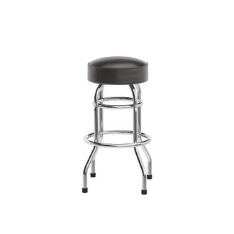 Flash Furniture Bruno Double Ring Chrome Barstool with Dark Brown Seat