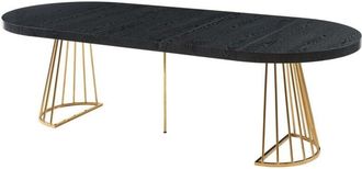 Vente-Unique Tavolo da pranzo allungabile da 2 a 12 coperti in MDF e Acciaio Nero e dorato - FIRELA