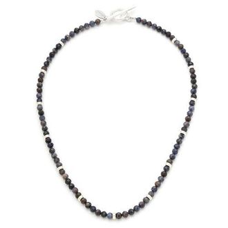 Jan Leslie Gemstone Beaded Necklace With Sterling Silver Lobster Closure in Sapphire at Nordstrom, Size 22