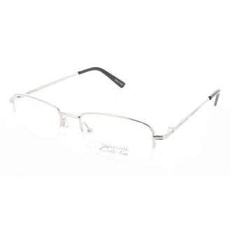 Signature Unisex Silver Tone Rectangular Eyeglass Frames 1085Silver50