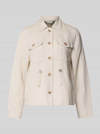 Tom Tailor Kurzblazer mit Tailleng&uuml;rtel aus Leinen-Mix in Sand, Gr&ouml;&szlig;e 34