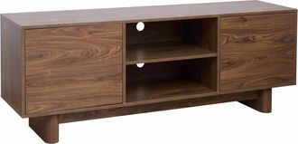 Oviala Mueble de tv escandinavo de 160 cm en madera oscura