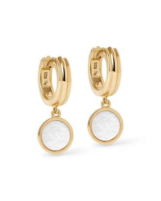 Astley Clarke Gold Stilla Mother of Pearl Huggie Earrings at Nordstrom