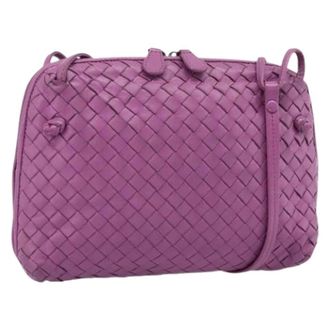 Bottega Veneta Pre-owned Vintage Schoudertas - Dames - Pre-owned - Paars - Maat: ONE Size Leer