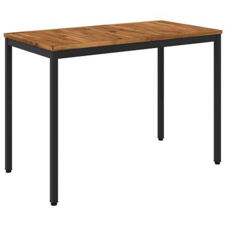 vidaXL Tavolo Da Cena Da Giardino Naturale E Nero 108,5 X 55 X 75 Cm Vidaxl