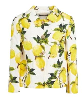 Dolce & Gabbana Dolce and Gabbana Embellisedh Buttons Lemon Print Jacket Size XXS