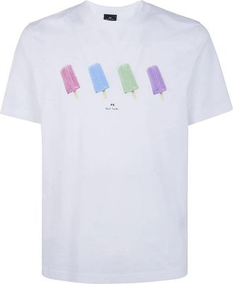 Paul Smith Popsicle Grafische Print T-shirt - Heren - T-shirts - Wit - XL - Katoen - Tops