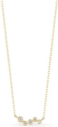 Mateo Bijoux Collana Mini Wave con pendente in oro giallo 14 carati e diamanti