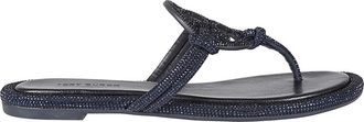 Tory Burch Leren slippers - Dames - Slippers - Blauw - 37 EU - Leer - Schoenen