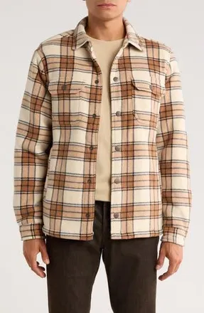Rainforest Edgewood Plaid Bonded Fleece & Faux Shearling Jacket in Brown Plaid Check at Nordstrom Rack, Size Medium