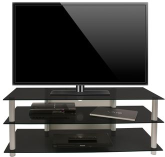 ebuy24 Ebuy24 - Muebles Tv Vcm Lowboard Enrutamiento De Cables Dimensiones Al. 45 X An. 112 X T. 40 Cm Muebles Fernseh - Zumbo (vidrio Negro)