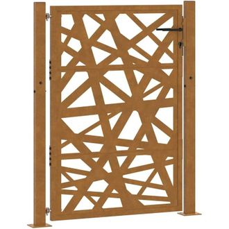 vidaXL Puerta De Jard&iacute;n De Acero Desgastado Dise&ntilde;o Ligero 105x130 Cm Vidaxl