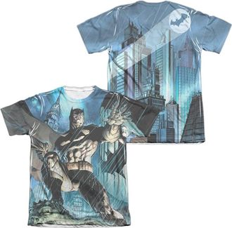 Gildan Batman Rainy Rooftop (Front/Back Print) Adult Poly/Cotton Short Sleeve Tee / T-Shirt