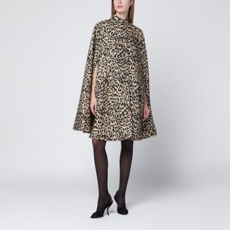 Valentino Animal-print wool cape
