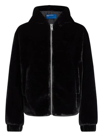 Karl Lagerfeld hooded zip-front jacket - women - Polyester - S - Black