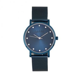 Sophie & Freda Sophie & Freda Savannah Mesh Bracelet Watch w/Swarovski Crystals in Blue at Nordstrom