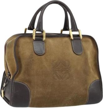 Loewe Pre-owned Handbags, female, Brown, Size: ONE SIZE Pre-owned Suede Handbag
