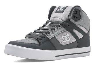 DC Pure High Top WC Mens Lace-up Boots Grey/White : 10.5 D - Medium, Leather