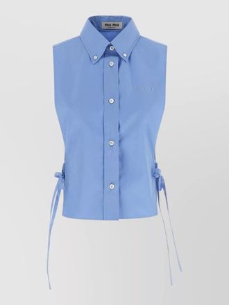 Miu Miu sleeveless wrap top side tie design