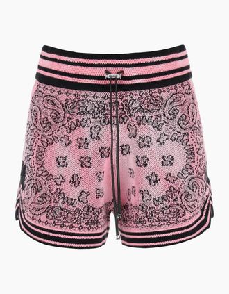Amiri Womens Amiri Bandana Basketball Shorts Knitwear Pink - Size: 14