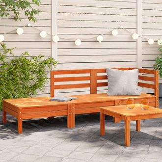 vidaXL Vidaxl - Sof&aacute; De Jard&iacute;n De 3 Plazas Madera Maciza De Pino Marr&oacute;n Cera
