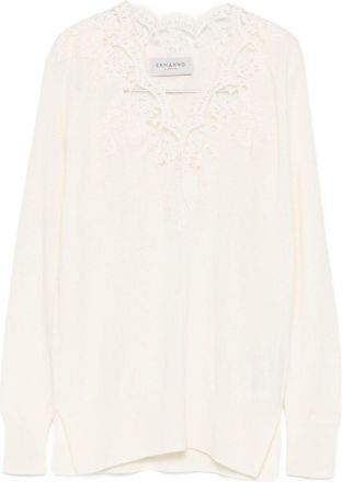 Ermanno Scervino Embroidered V-Necked Sweater