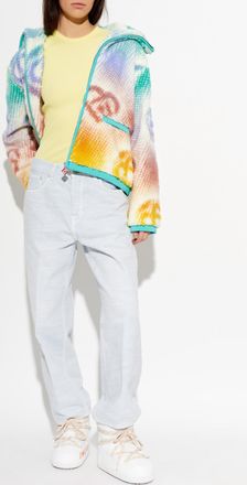 Lacoste Ribbed Fitted T-shirt, Womens, Yellow