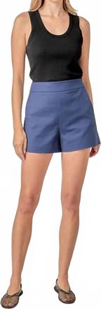 English Factory Ellie High-Waisted Mini Shorts In Navy