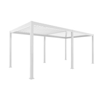Sweeek P&eacute;rgola bioclim&aacute;tica 3x6m de aluminio con lamas orientables, blanco