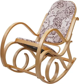 Hhg Mecedora M41, Sill&oacute;n Giratorio Sill&oacute;n Tv, Madera Maciza, Aspecto Roble, Tela/textil Jacquard Marr&oacute;n