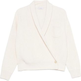 Brunello Cucinelli Ribbed-knit Wrap-style Sweater