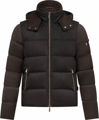 Moorer Womens Hooded Down Jacket In Militare