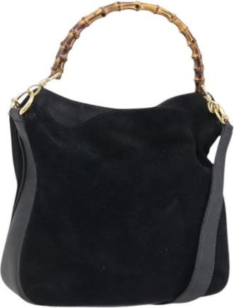 Gucci Pre-owned Vintage Handtas - Dames - Vintage Handtas - Zwart - ONE Size - Su&egrave;de - Vintage