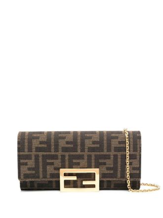 Fendi FF-print wallet - Brown
